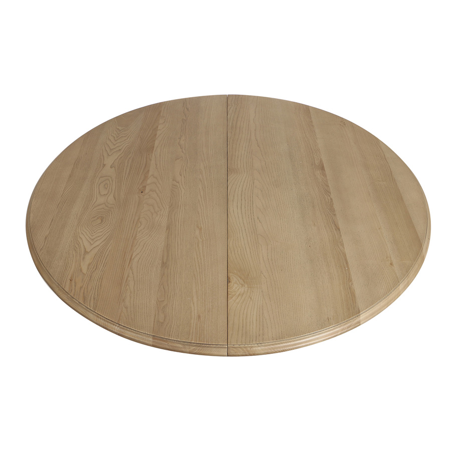 Table ronde extensible 6 à 8 personnes en bois lin vieilli - Romance