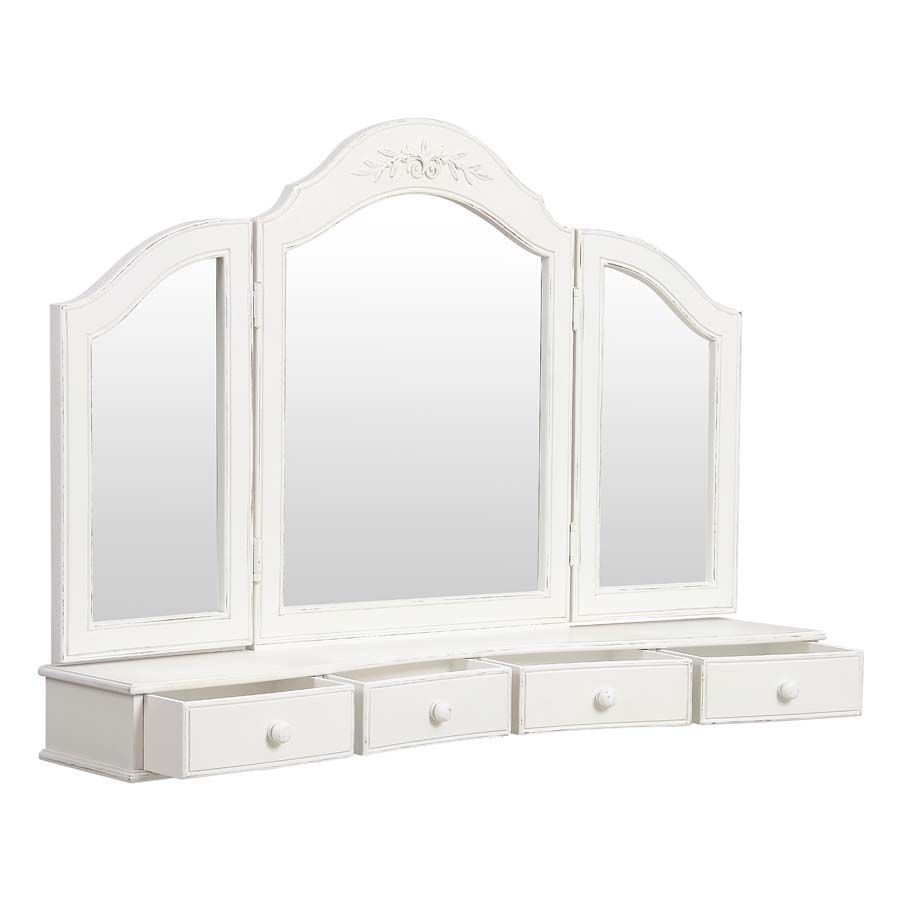 Soldes - Miroir coiffeuse en bois blanc - Romance - Interior's