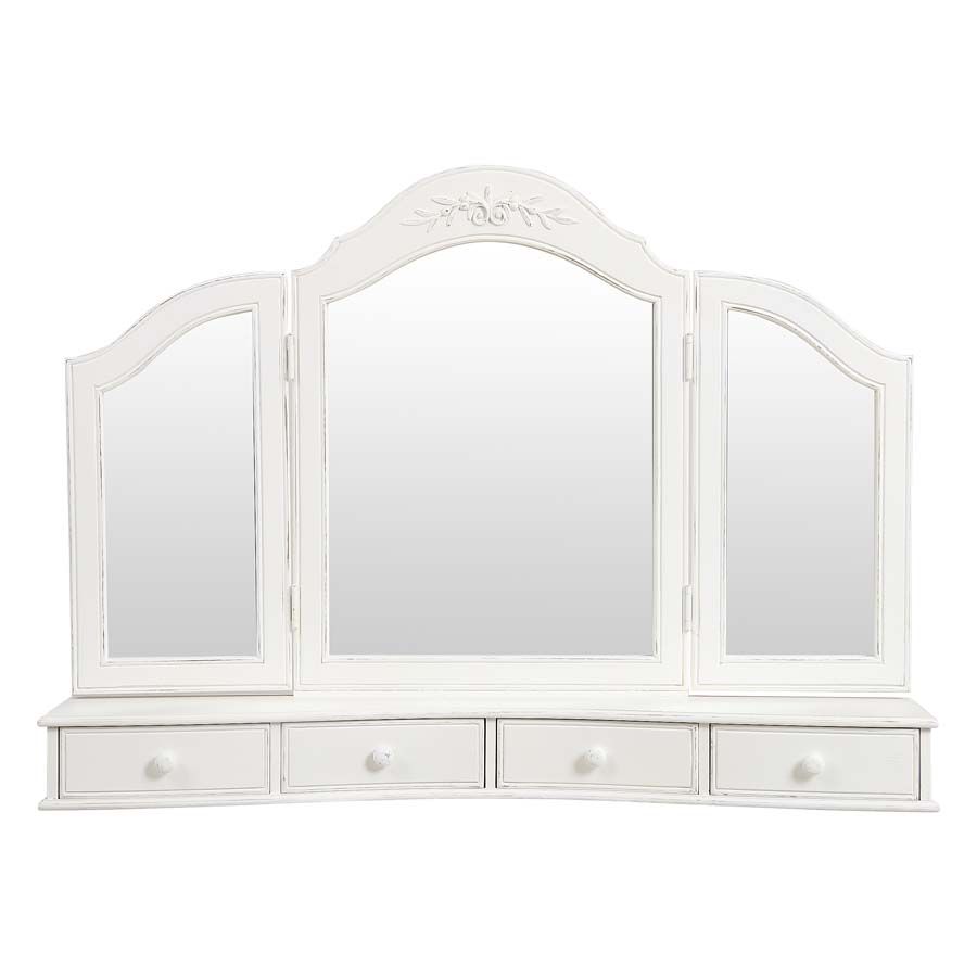 Miroir coiffeuse en bois blanc - Romance