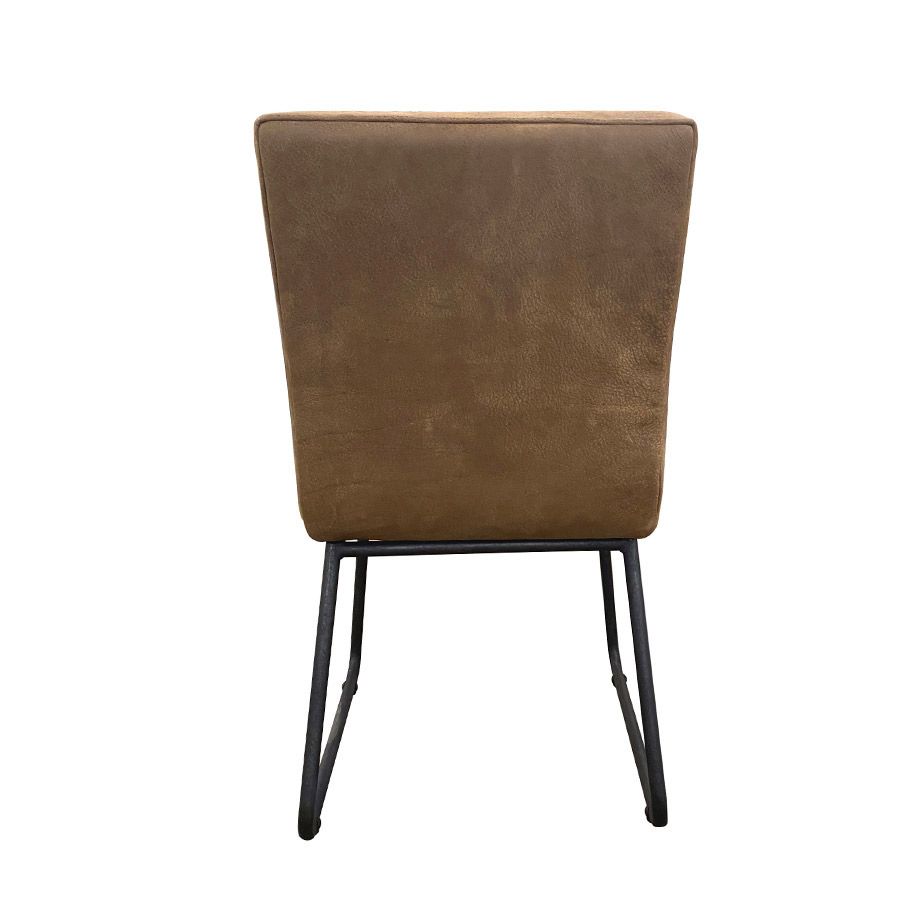 Chaise en métal et cuir marron - Marcella