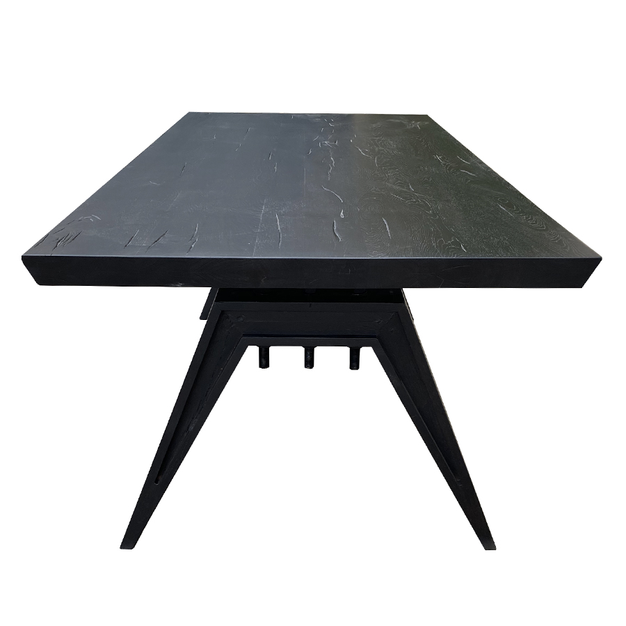 Table rectangulaire en chêne noir ébène 8 à 10 personnes - Ressources