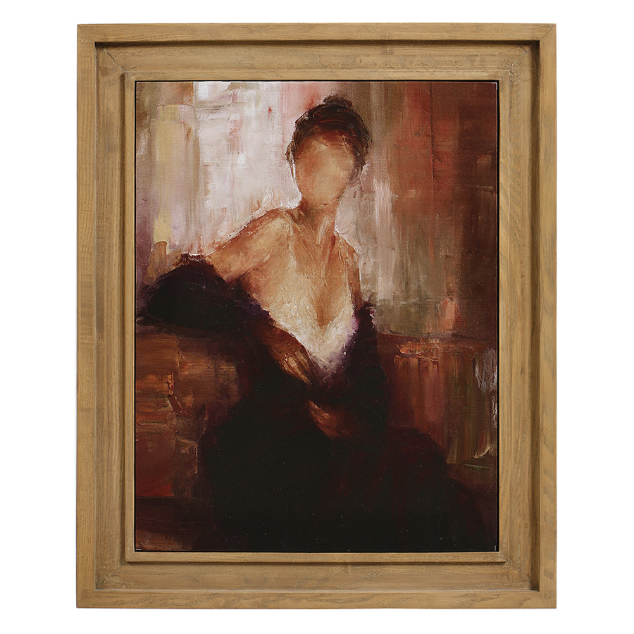 Tableau à l'huile portrait femme abstrait 60 x 74.5 cm