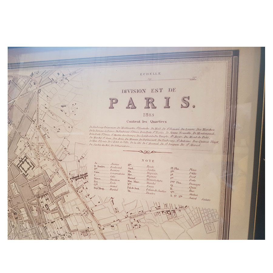 Duo tableaux Plan ancien de Paris - 57x69 cm