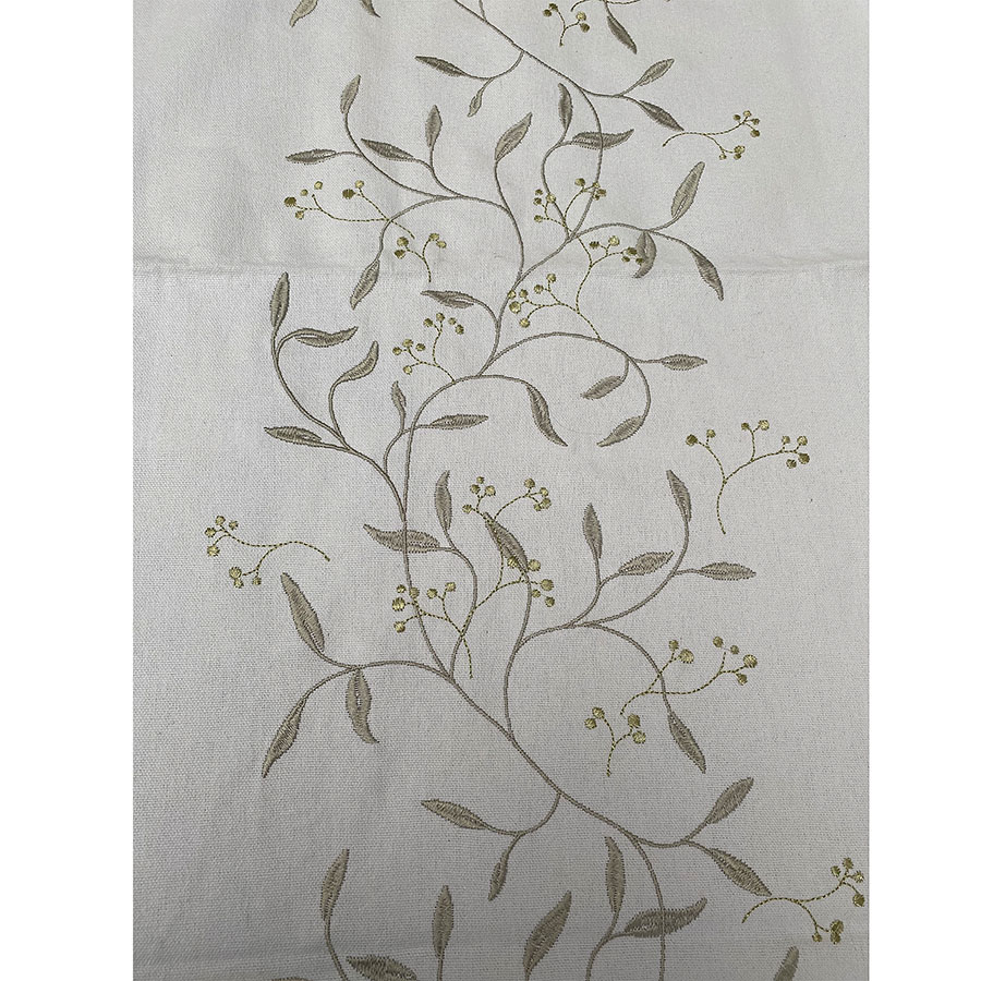 Nappe blanche, modèle Jola, rectangulaire, brodée avec motif de  chrysanthème - Tafel Deco