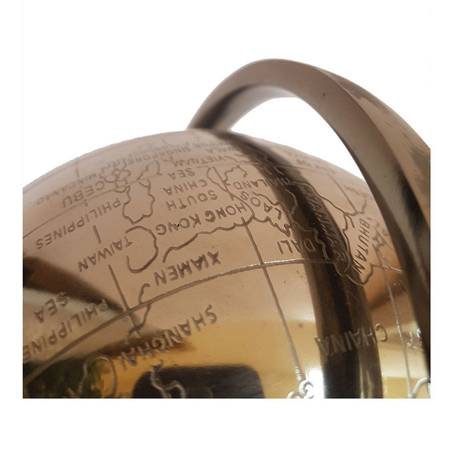 Globe décoratif argenté h 26 cm