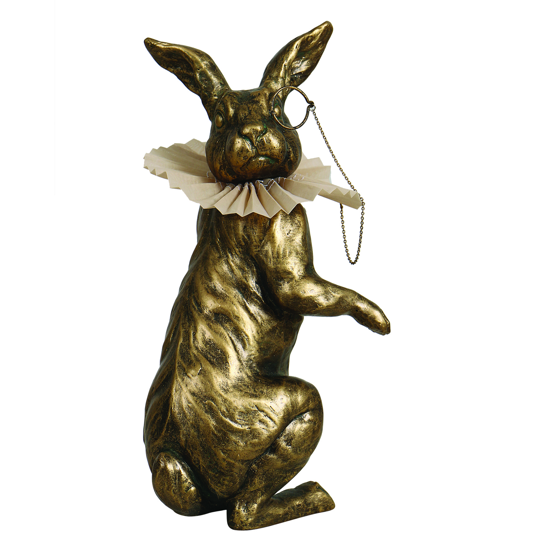 Statue de lapin décorative avec lumières solaires changeantes en