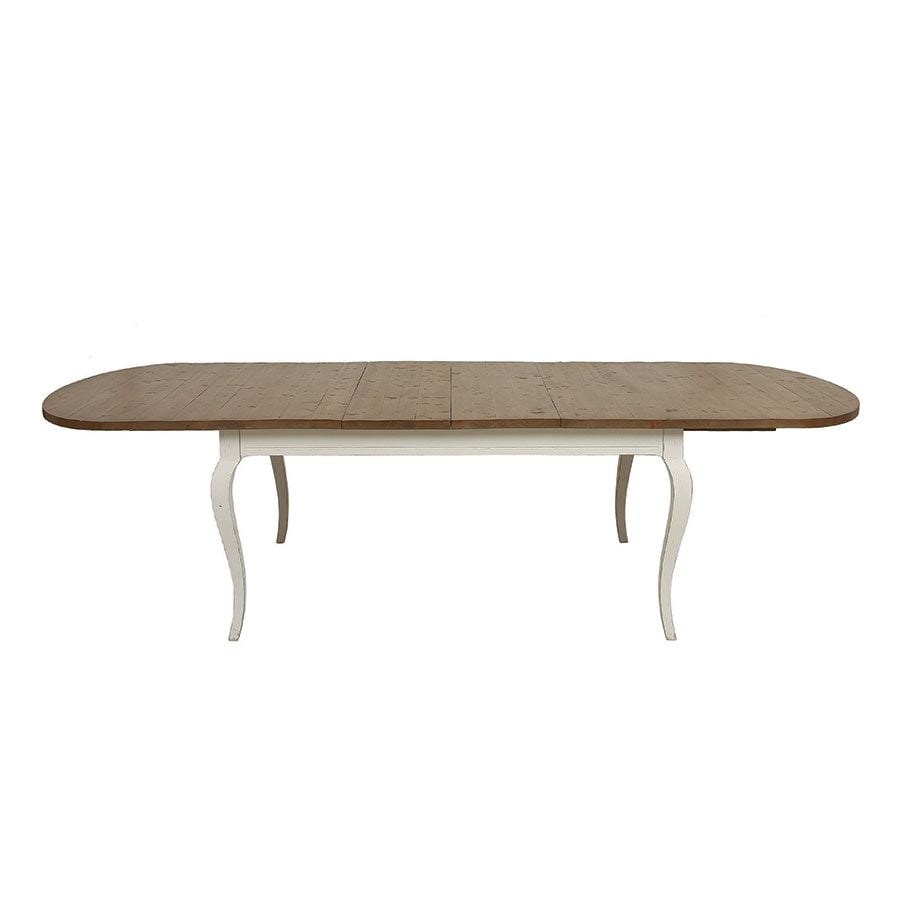 Table ovale extensible blanche en épicéa 10 personnes - Provence
