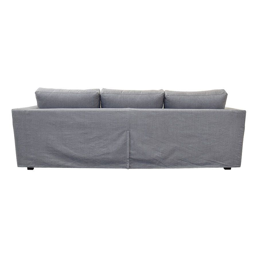 Canapé d'angle 5 places en tissu gris clair - Boston