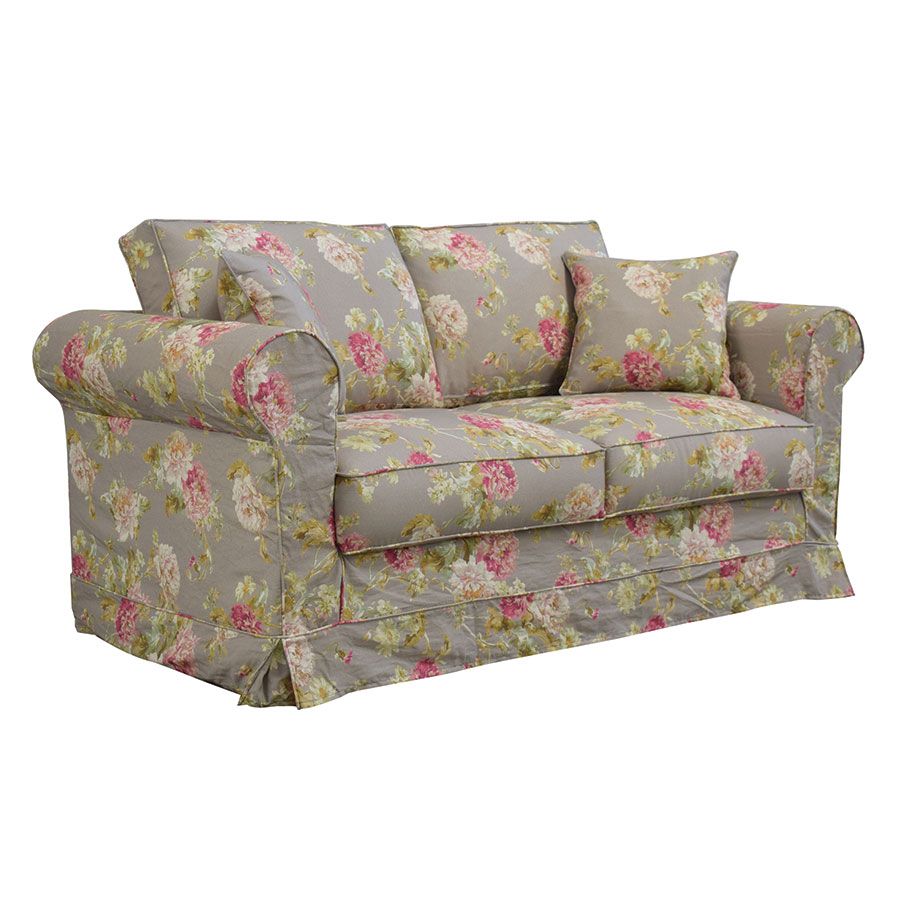 Canapé 2 places en tissu à motif fleuri - Crowson