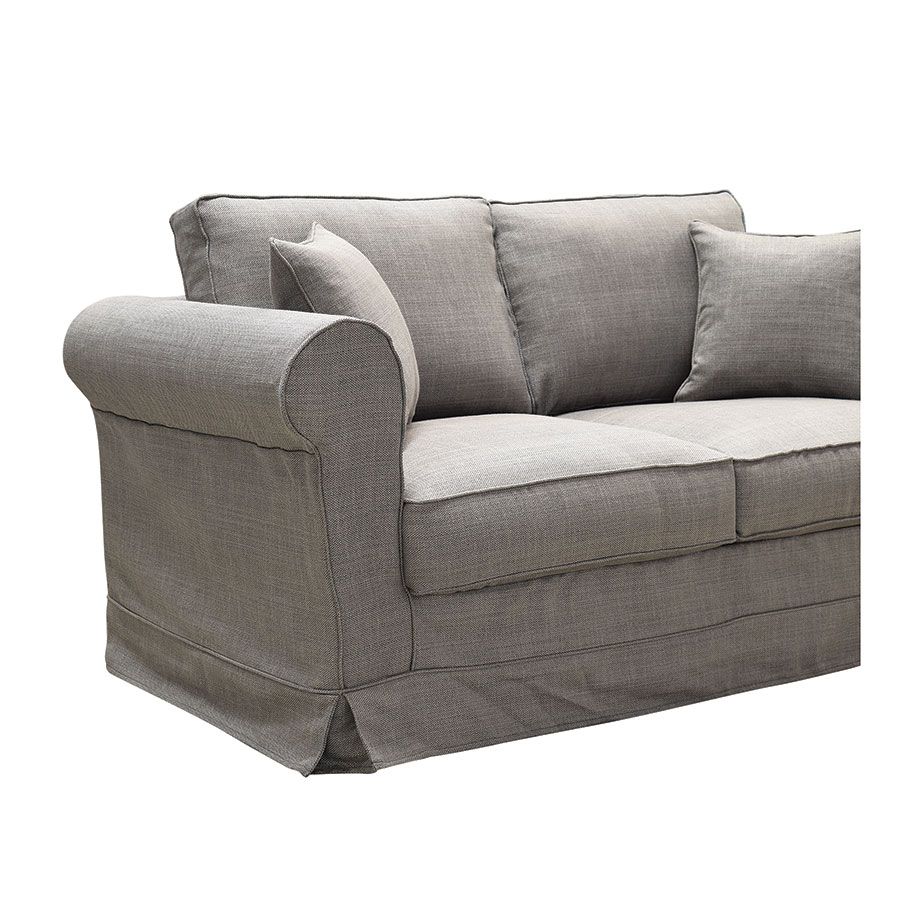Canapé 2 places en tissu gris moyen - Crowson