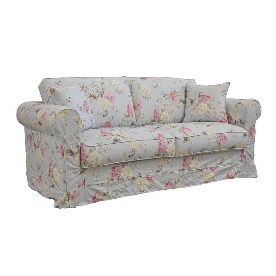 Canapé convertible 3 places en tissu à motif fleuri - Crowson