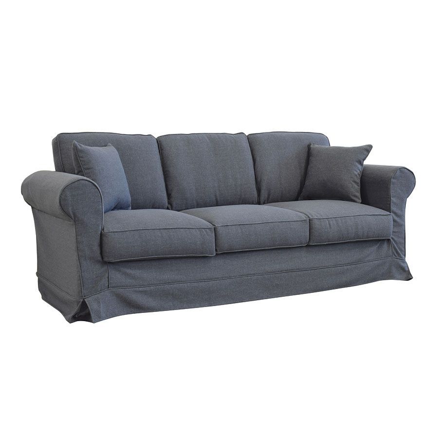 Canapé 4 places en tissu gris - Crowson