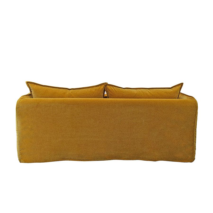 Canapé 4 places en tissu jaune moutarde - Hampton
