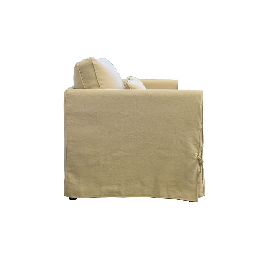 Canapé 2 places en tissu beige - Mini Welsh