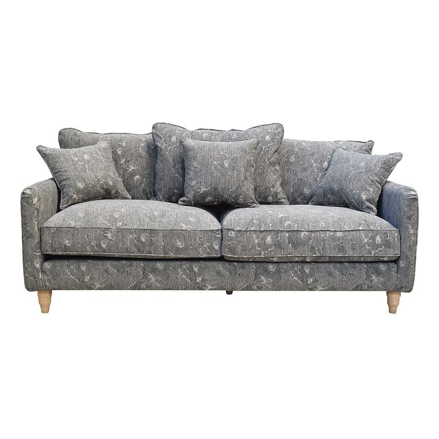 Canapé 4 places en tissu gris à motifs - Rivoli