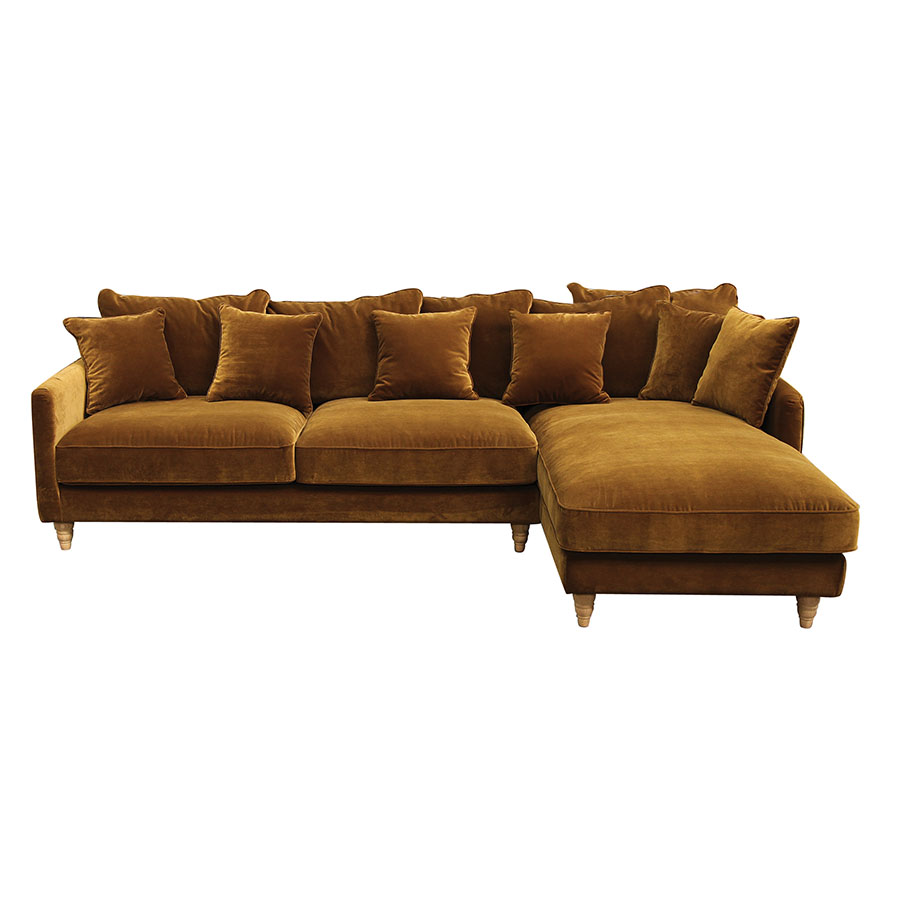 Canapé d'angle en velours bronze - Rivoli