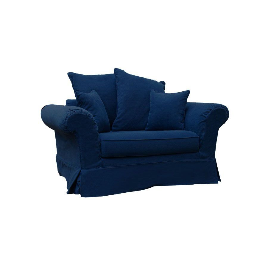 Fauteuil en tissu bleu foncé -British Love Seat
