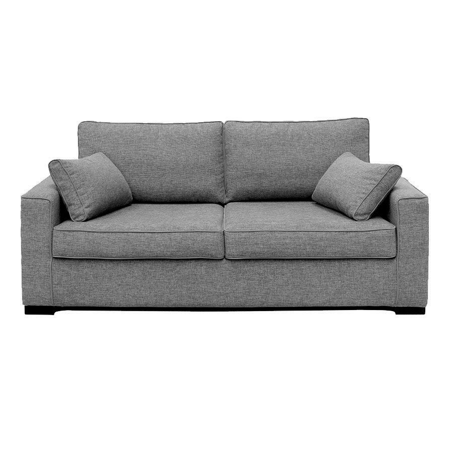 Canapé 3 places en tissu gris clair - Malcolm