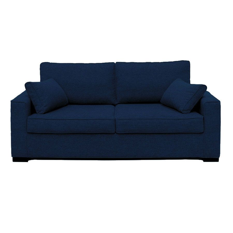 Canapé 3 places en tissu bleu nuit - Malcolm