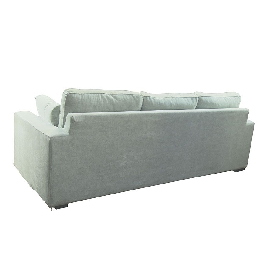 Canapé d'angle 5 places en tissu gris - Malcolm