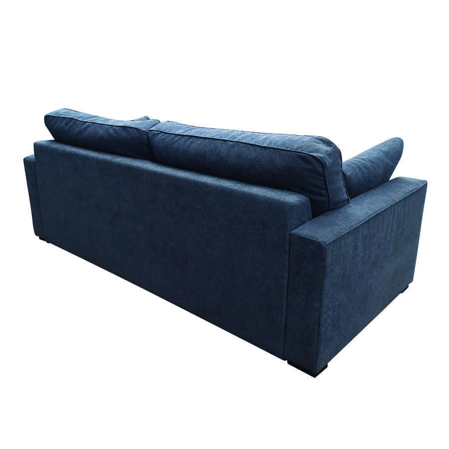 Canapé 4 places convertible couchage permanent en tissu bleu foncé - Malcolm