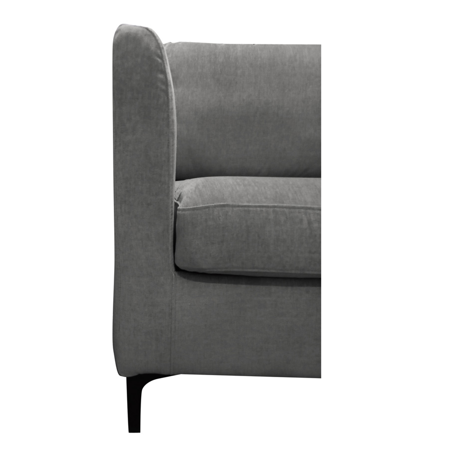 Canapé 2 places fixe en tissu gris - Wexford