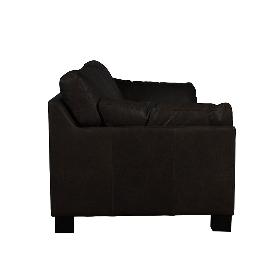 Canapé en cuir 3 places noir - Canberra