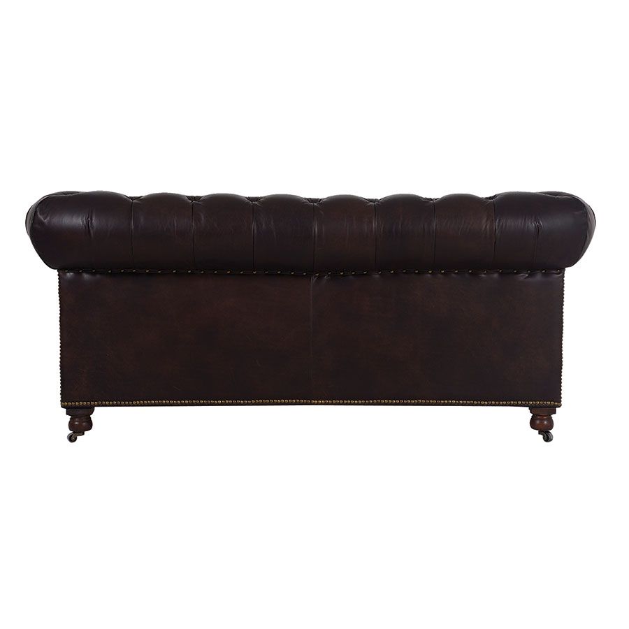 Canapé chesterfield en cuir 2 places antic tobacco - Coventry