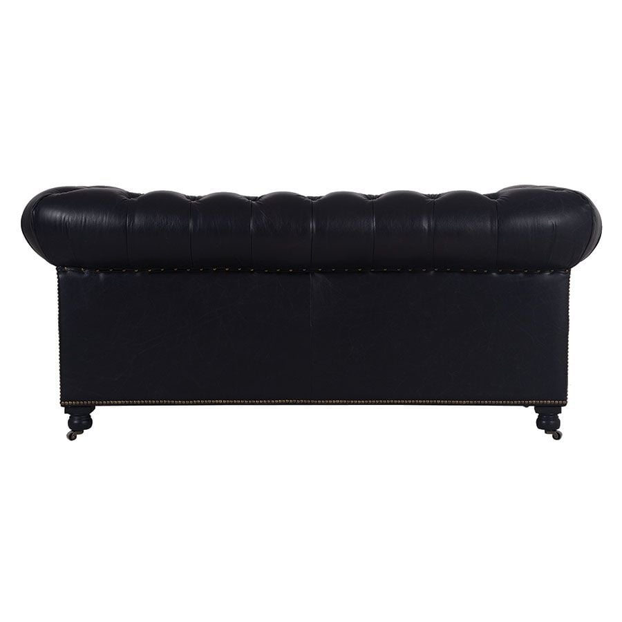 Canapé chesterfield en cuir 2 places riders black - Coventry