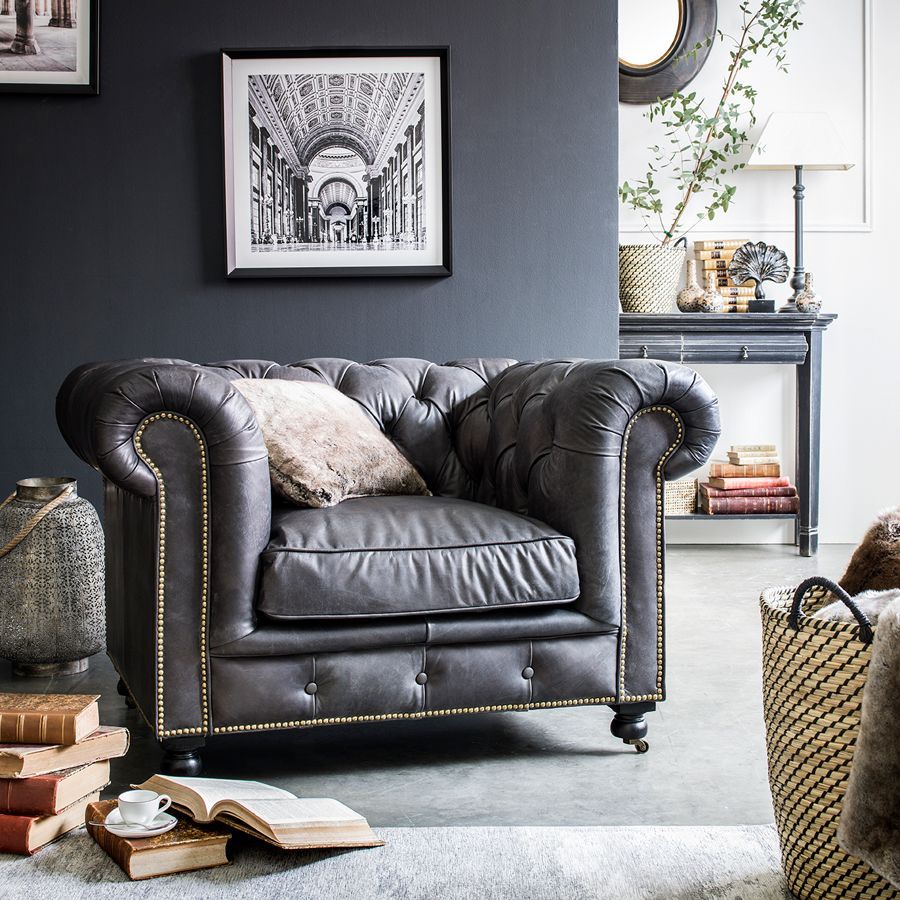 Fauteuil chesterfield en cuir - Coventry
