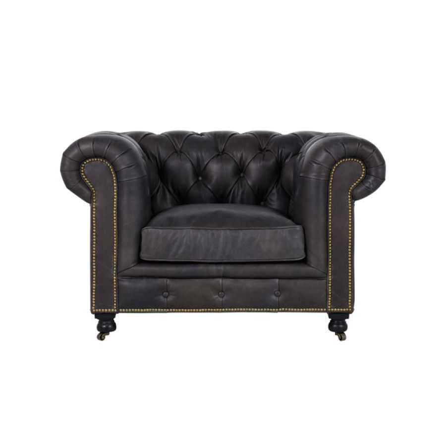 Fauteuil chesterfield en cuir - Coventry
