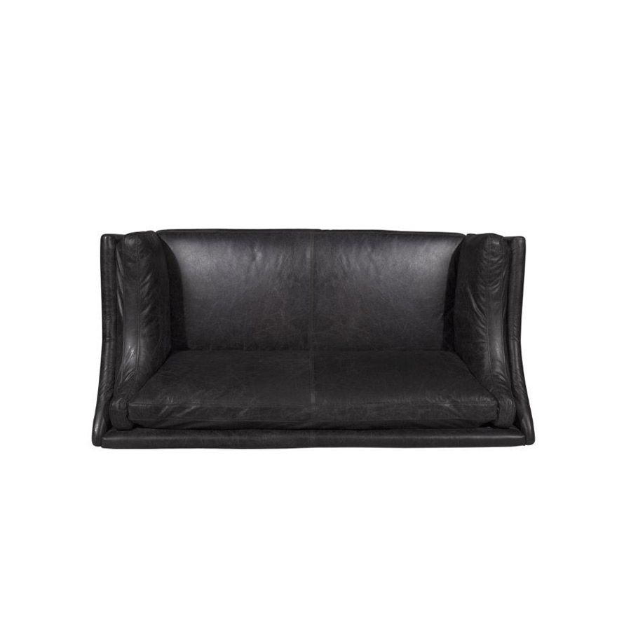Canapé en cuir noir 3 places - Darwin