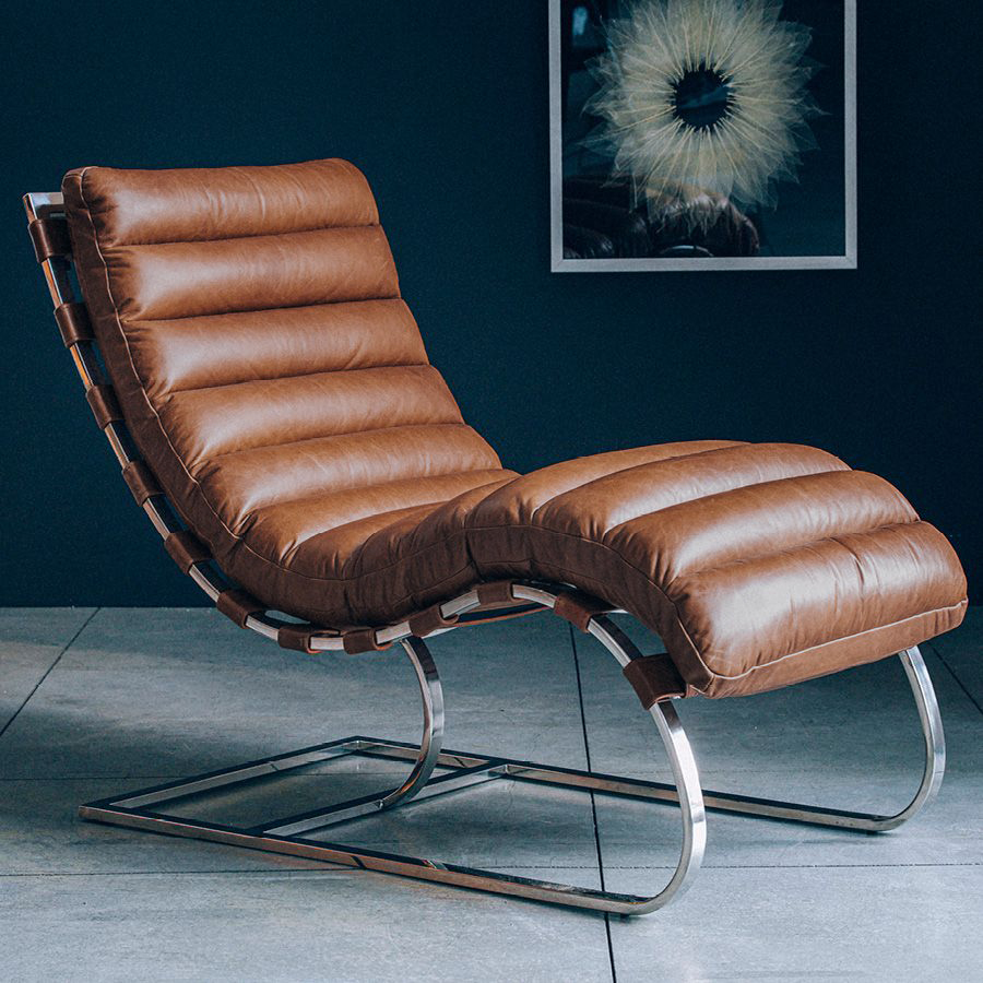 Chaise en cuir marron - Auckland