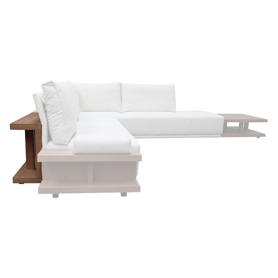 Table arrière pour canapé d'angle en tissu beige - Milano