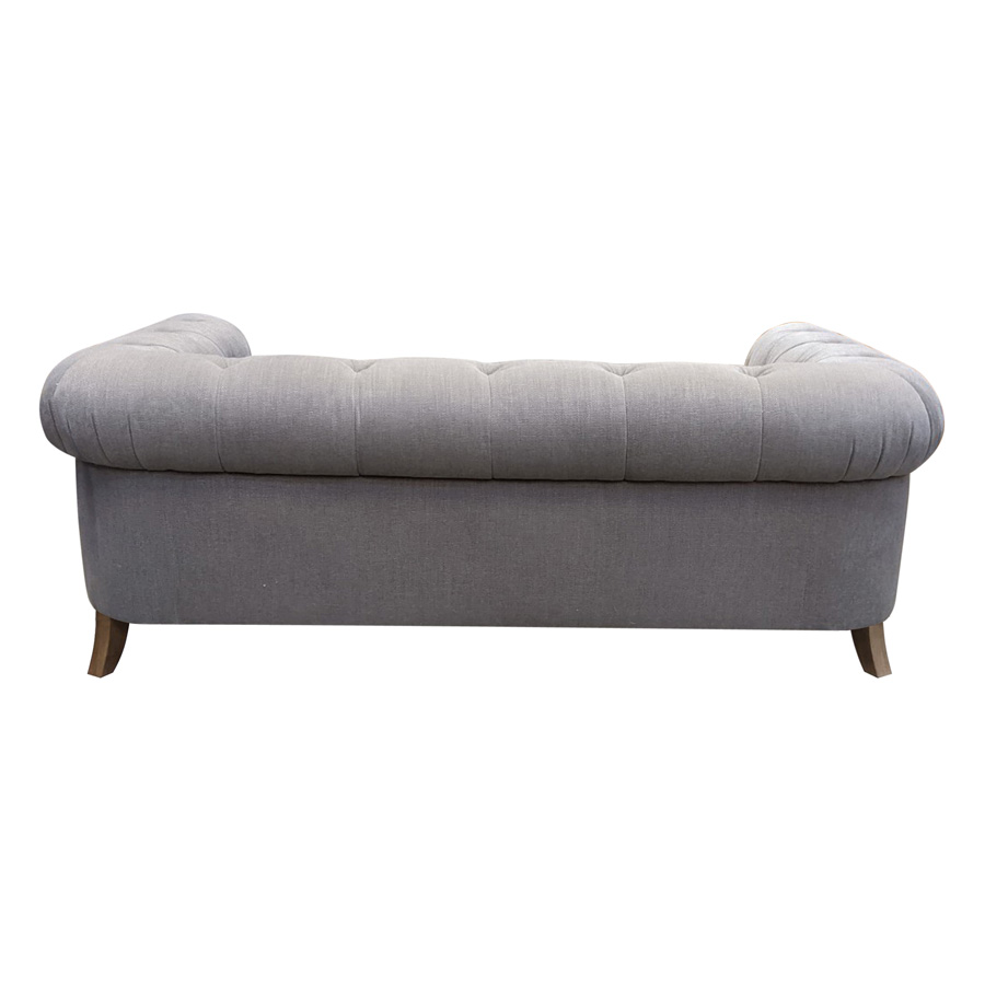 Canapé 2 places en tissu gris style chesterfield - Winchester