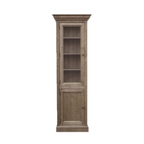 Bibliothèque modulable vitrée en épicéa brun fumé grisé - Natural