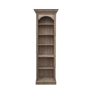 Bibliothèque modulable ouverte avec panel en épicéa brun fumé grisé - Natural