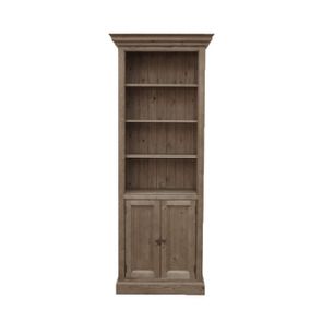 Bibliothèque modulable ouverte avec portes basses en épicéa brun fumé grisé - Natural
