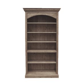 Bibliothèque ouverte avec panel en épicéa brun fumé grisé - Natural
