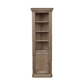 Bibliothèque d'angle ouverte avec porte basse en épicéa brun fumé grisé - Natural