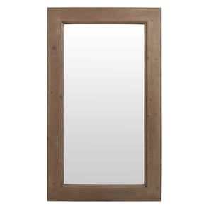 Grand miroir rectangulaire en épicéa massif brun fumé grisé - First