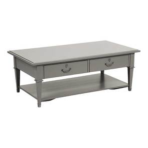 Table basse rectangulaire 4 tiroirs gris perle - Cénacle