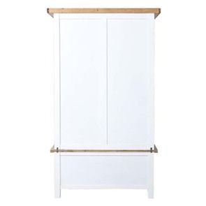 Armoire penderie 2 portes en bois recyclé blanc -Rivages - Visuel n°7