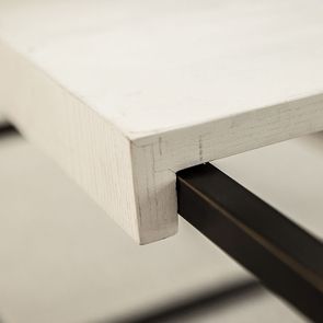 Table basse carrée contemporaine en frêne blanc et métal - Demeure - Visuel n°16