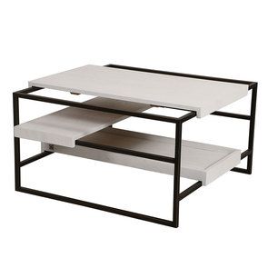 Table basse carrée contemporaine en frêne blanc et métal - Demeure - Visuel n°20
