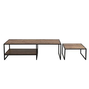 Tables basses gigognes industrielles en bois recyclé - Manufacture - Visuel n°4