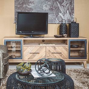 Meuble TV en bois recyclé - Empreintes