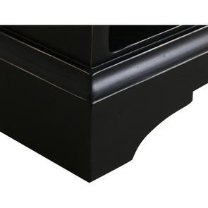 Chevet 1 tiroir bicolore noir et plateau en bois - Vénitiennes