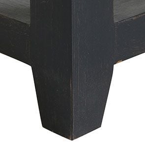 Console noire 2 tiroirs en pin massif - Brocante