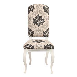 Chaise en tissu motif arabesque et hévéa massif - Romy